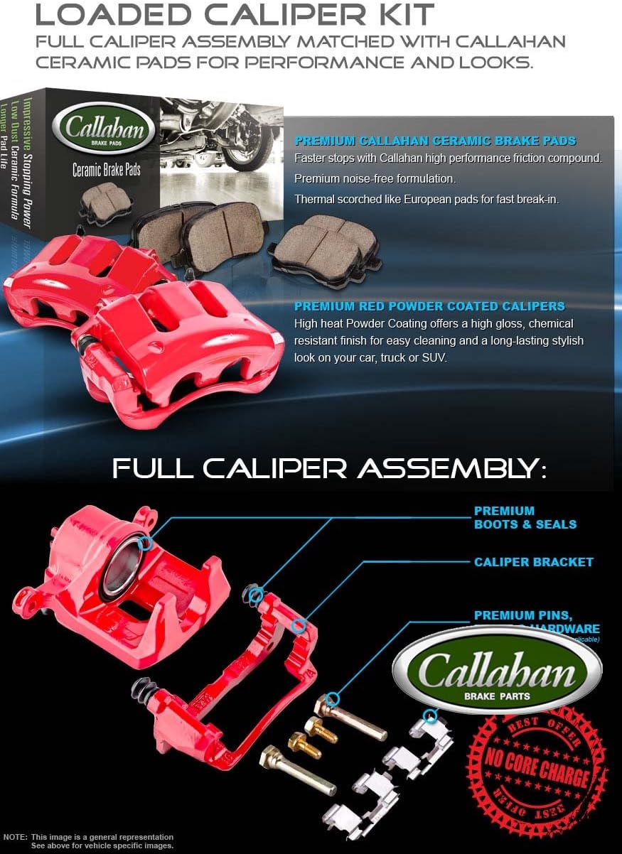 Loaded OE Caliper Assembly Set + Ceramic Brake Pads Kit I9444