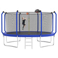 14FT Trampoline with Enclosure, Ladder, Basketball Hoop, Ball R56241