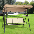 Beige 3 Person Steel Patio Swing A444
