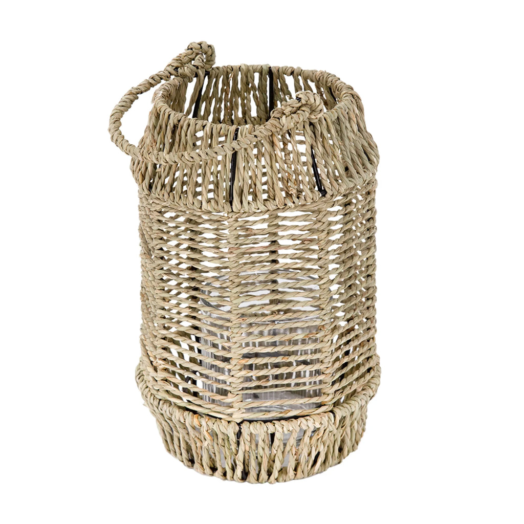 Seagrass Rope Wrapped Candle Lantern R866784