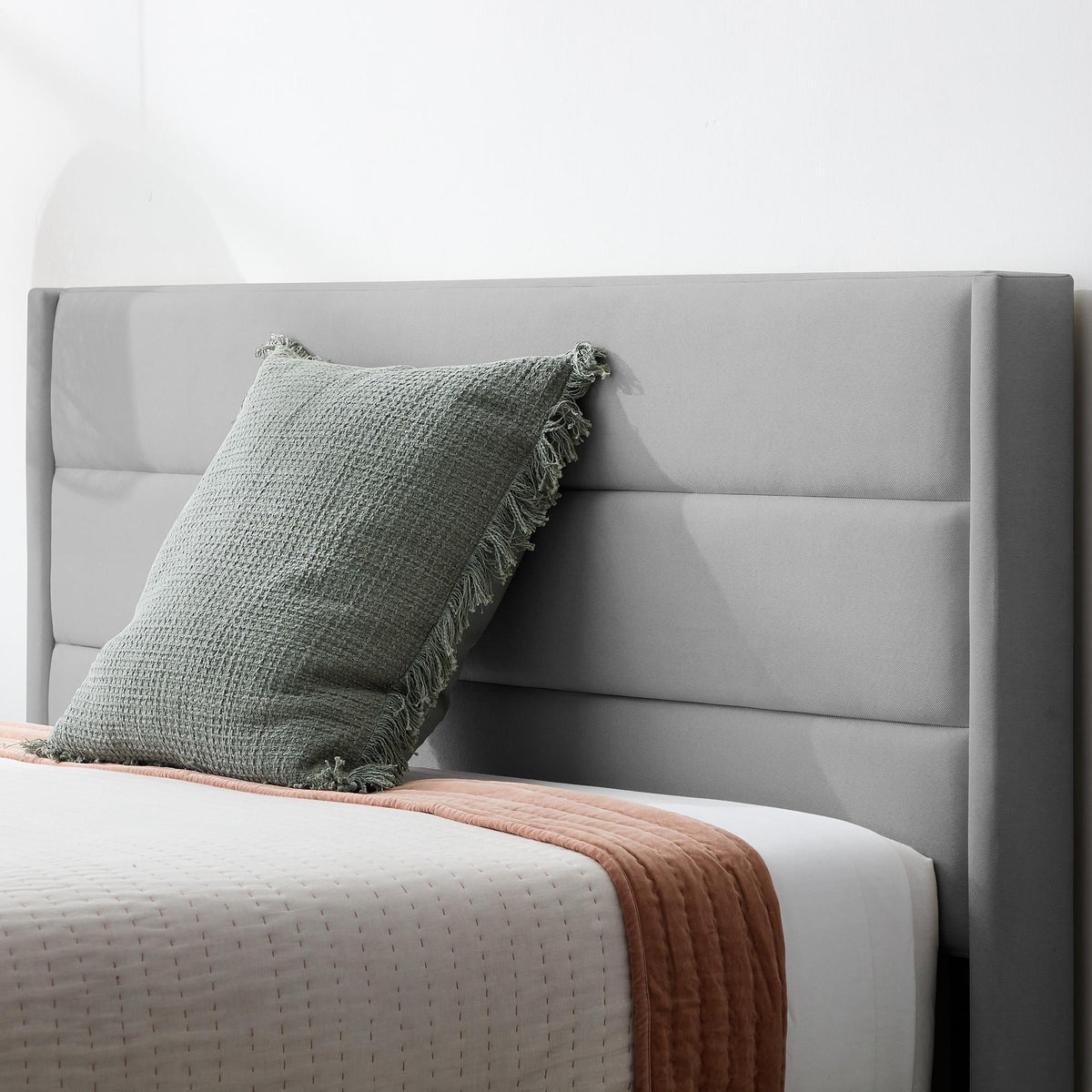 Blue Queen Upholstered Platform Bed C457