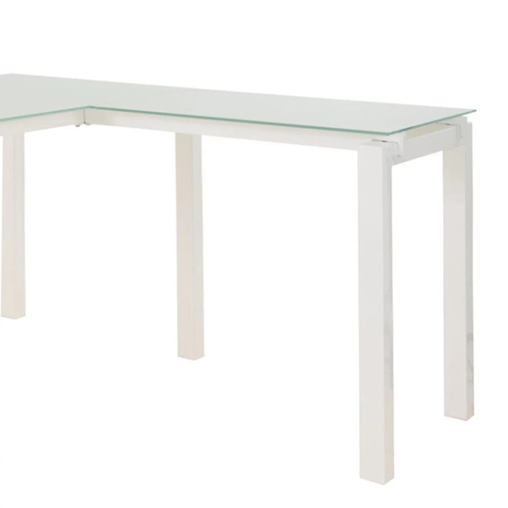 L Shape Desk with Frosted Glass Top W90775