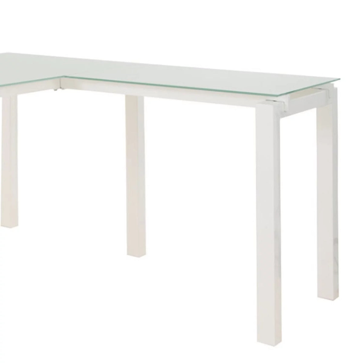 L Shape Desk with Frosted Glass Top W90775