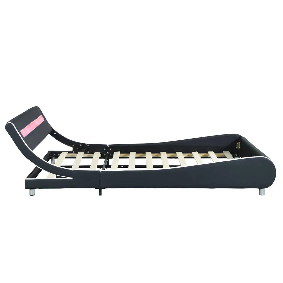 Faux Leather Upholstered Platform Bed Frame Queen Size L468