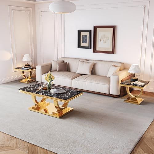 Marble Console Table with Stainless Steel Base F396