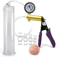 Penis Pump with Silicone Grips Clear Hose Gauge 12" Length 2.75" Diameter Cylinder V439