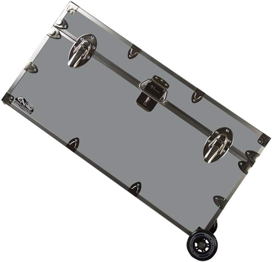 Lockable Trunk Footlocker with Wheels 32 x 18 x 16.5 Inches K53429