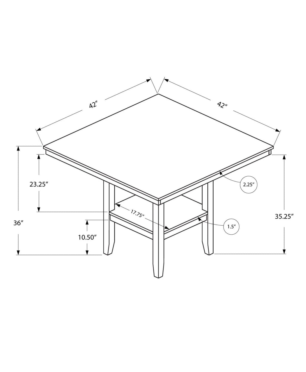 Cappuccino Counter Height Dining Table N919