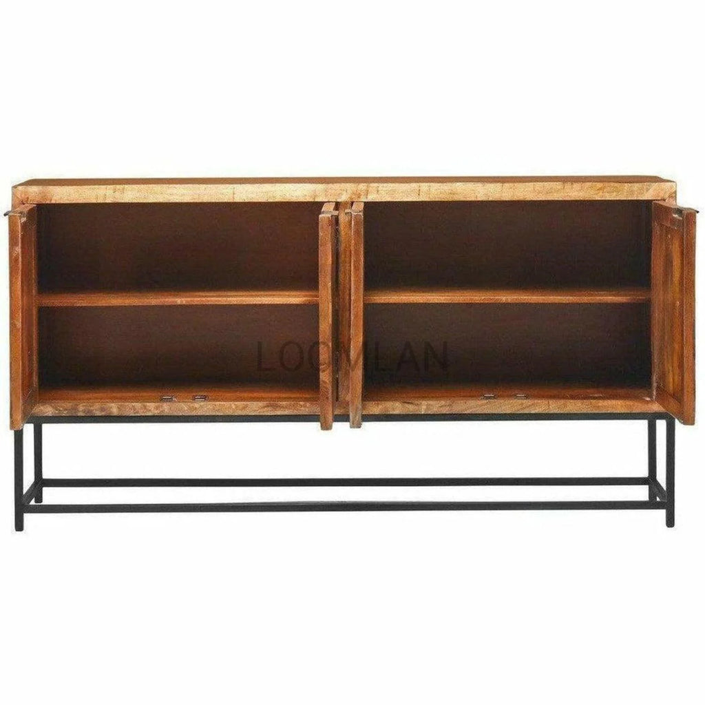 Reclaimed Wood Sideboard Credenza on Metal Stand A671