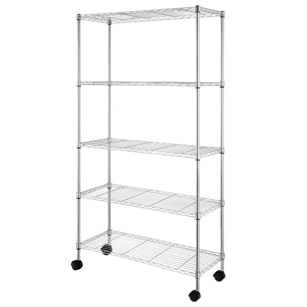 5 Tier Adjustable Rolling Metal Storage Rack O45305