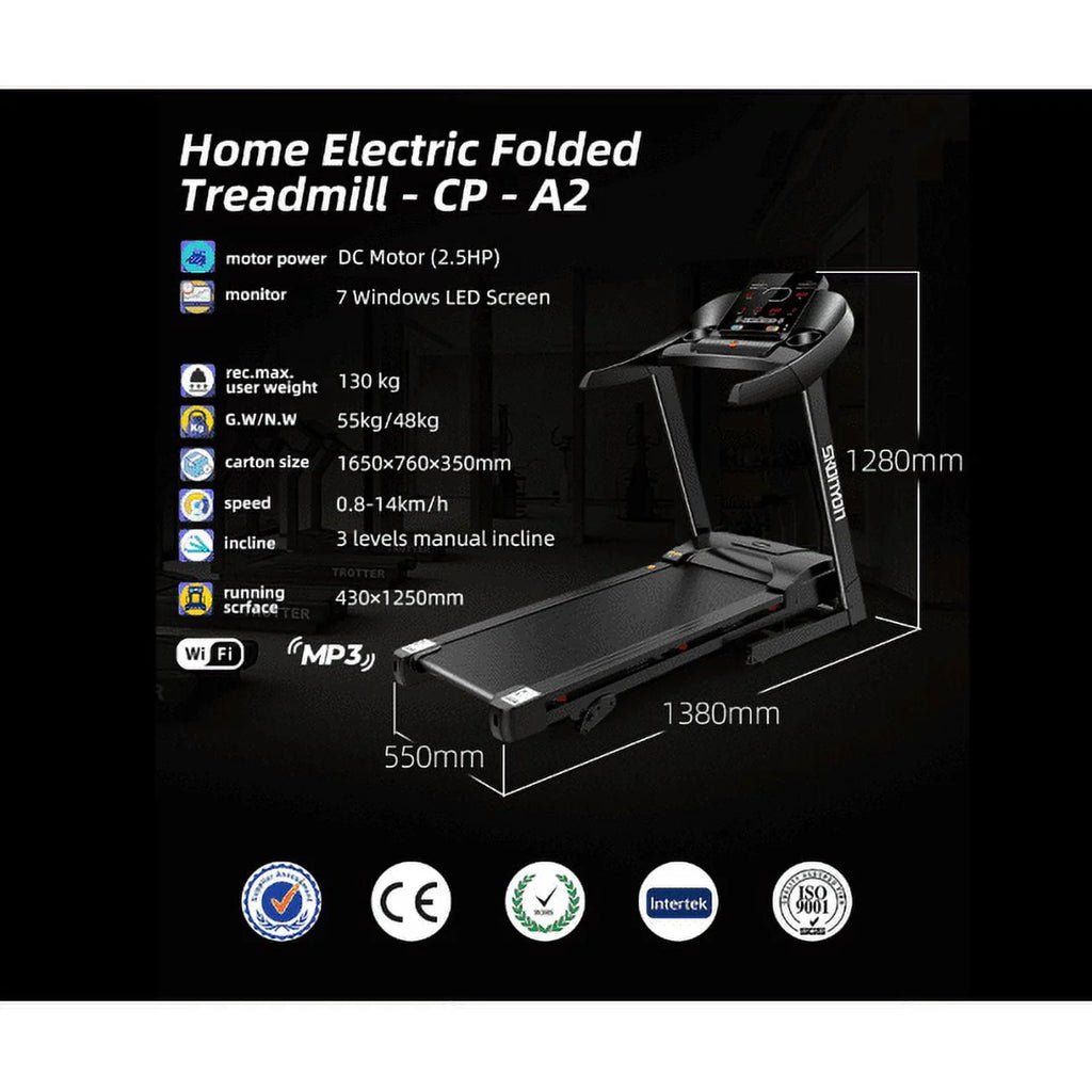 Folding Electric Treadmill 280 LBS Weight Capacity O8646