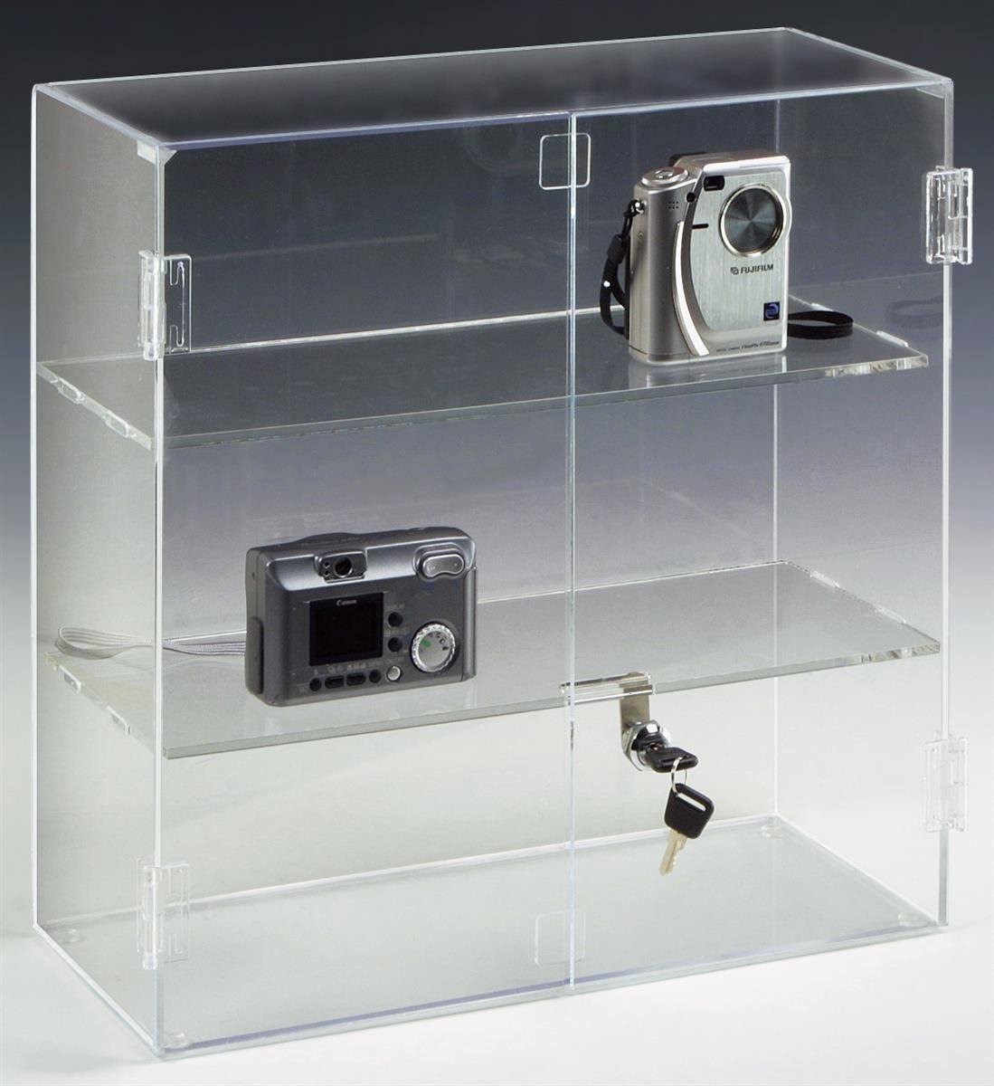 16.5 by 16.25-Inch Countertop Acrylic Display Case with 2 Shelves Q750887