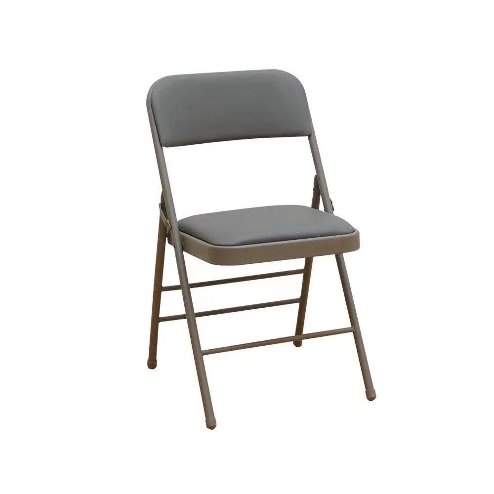 2-Pack Grey Folding Metal Chair with Backrest Padded Seats G9444