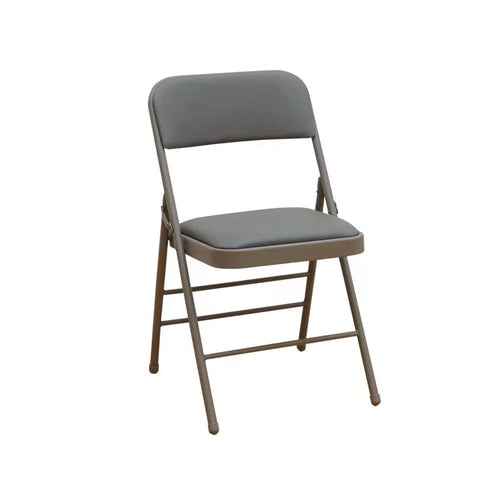 2-Pack Grey Folding Metal Chair with Backrest Padded Seats G9444