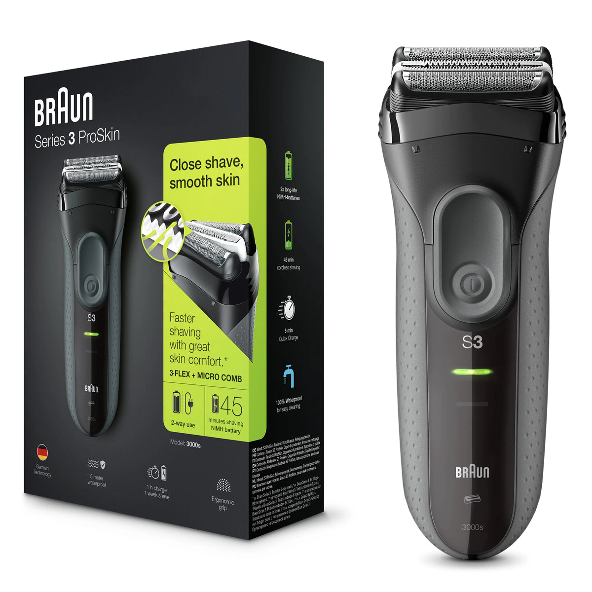 Black Rechargeable Electric Shaver M74046