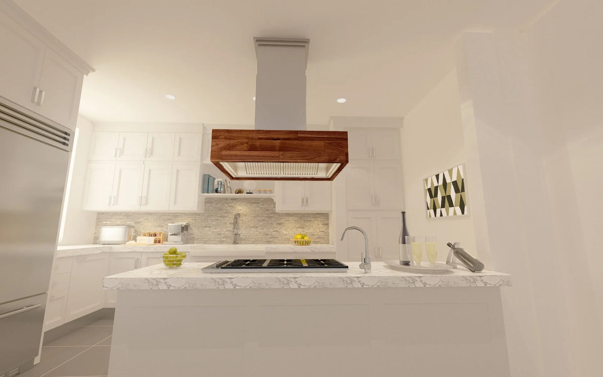 42 in. 1200 CFM Wooden Island Mount Range Hood H46700