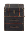 Brown Traditional Wood Stacked Storage Trunk Chest Q118