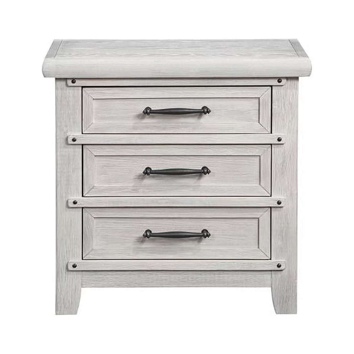 White Oak 3-Drawer Nightstand H755
