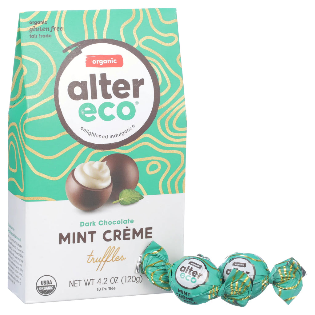 Mint Creme Organic Chocolate Truffles 10 Ct. Pack Of 8 I8430