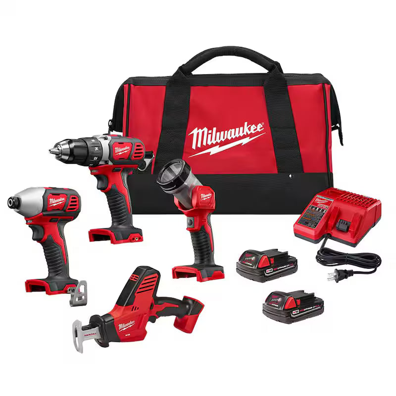 18-Volt Lithium-Ion Cordless 4-Tool Combo Kit with 2.0 Ah Batteries Y7759