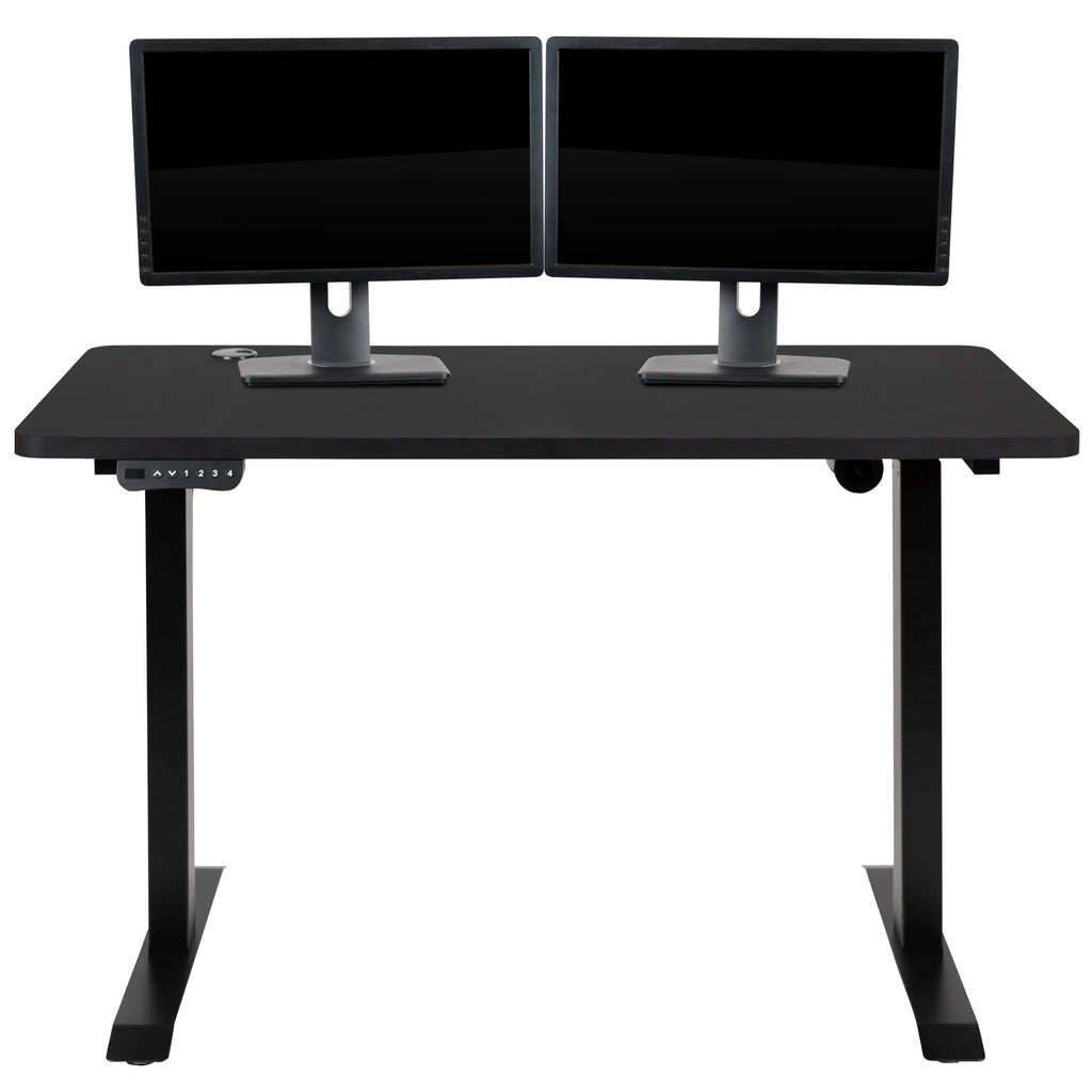 Electric Height Adjustable Standing Desk 48" Wide 24" Deep Black W9688