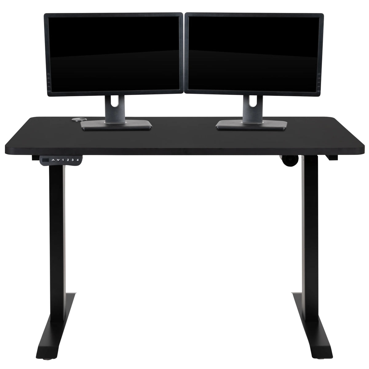 Electric Height Adjustable Standing Desk 48" Wide 24" Deep Black W9688