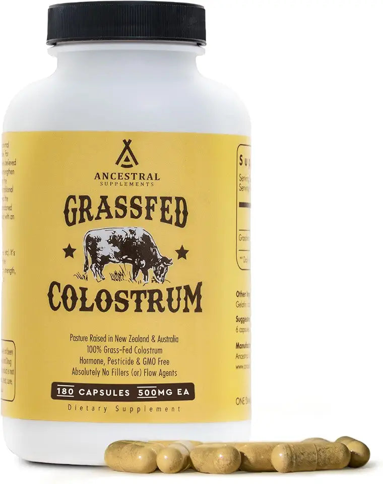 Grass Fed Beef Colostrum Supplement, 3000 mg, 180 Capsules Y105558