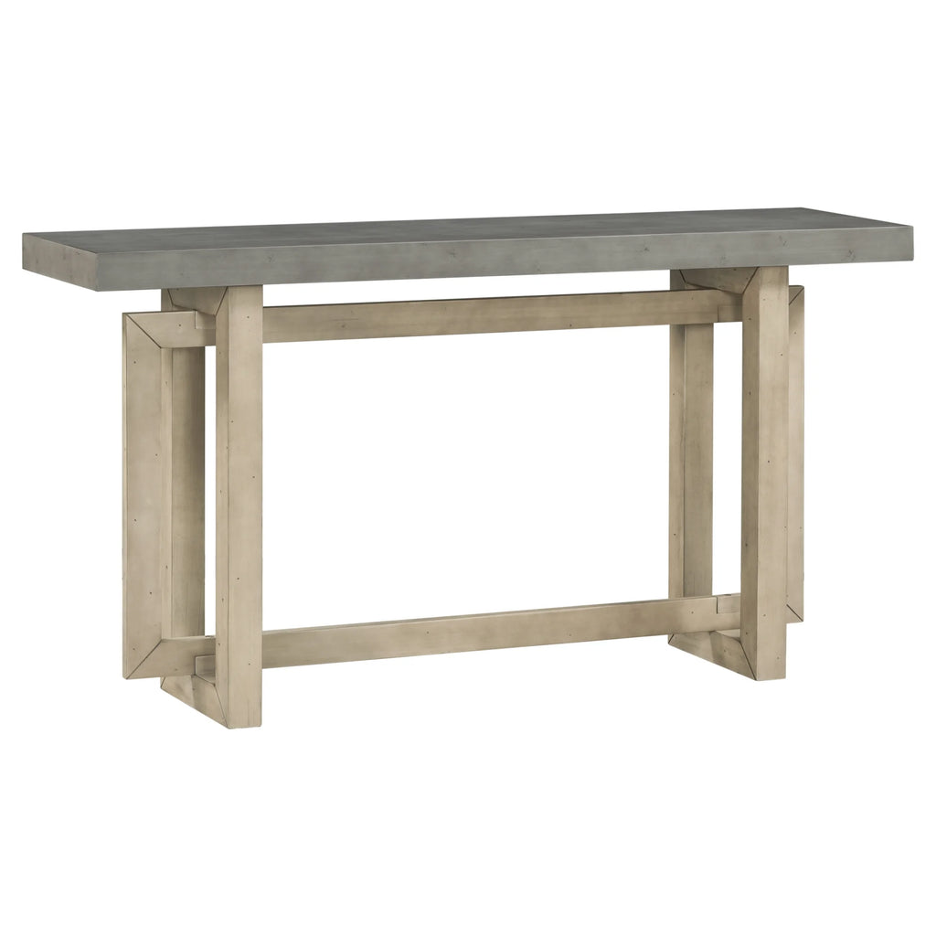Contemporary Concrete Wood Top Console Table H8541