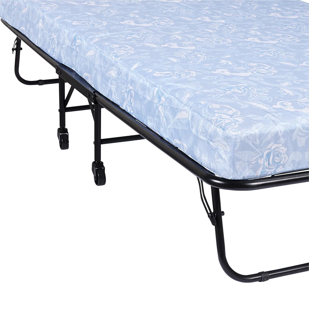 Folding Rollaway Guest Bed with 5 Inch Mattress, Twin Y53672
