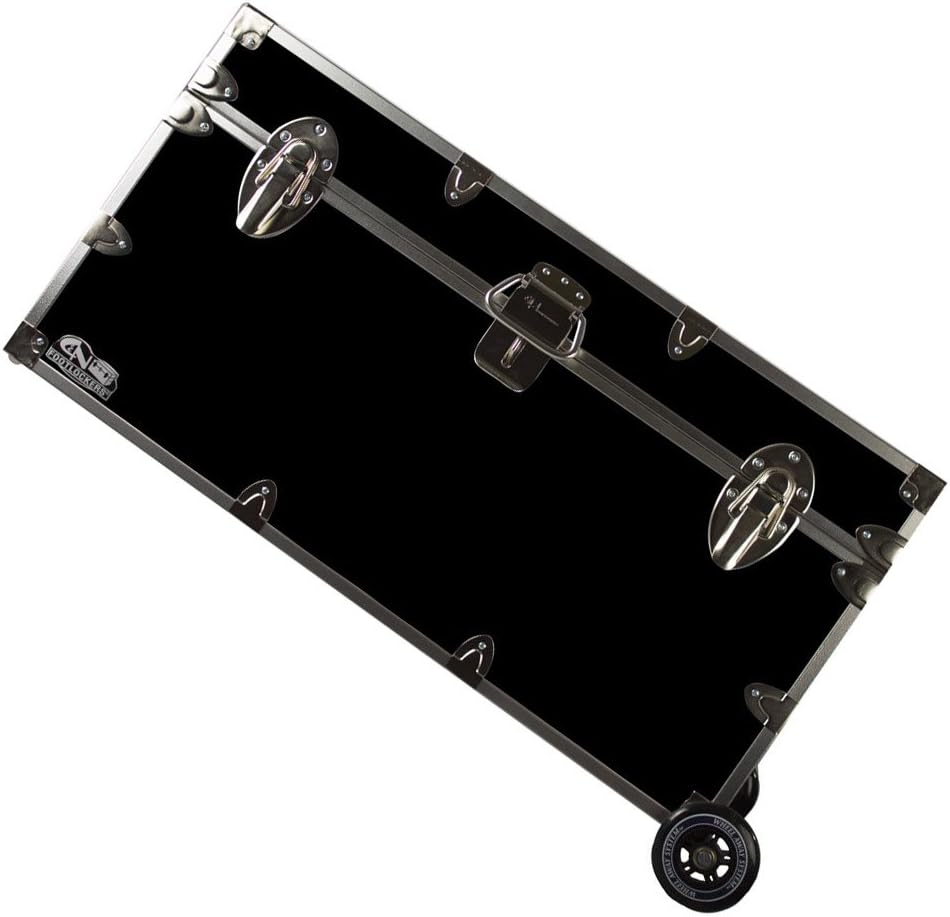 Lockable Trunk Footlocker with Wheels 32 x 18 x 16.5 Inches K53429