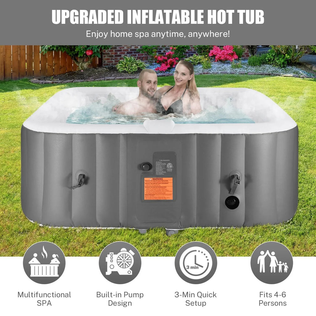 6 Person Inflatable Hot Tub with 130pcs Jet L2880