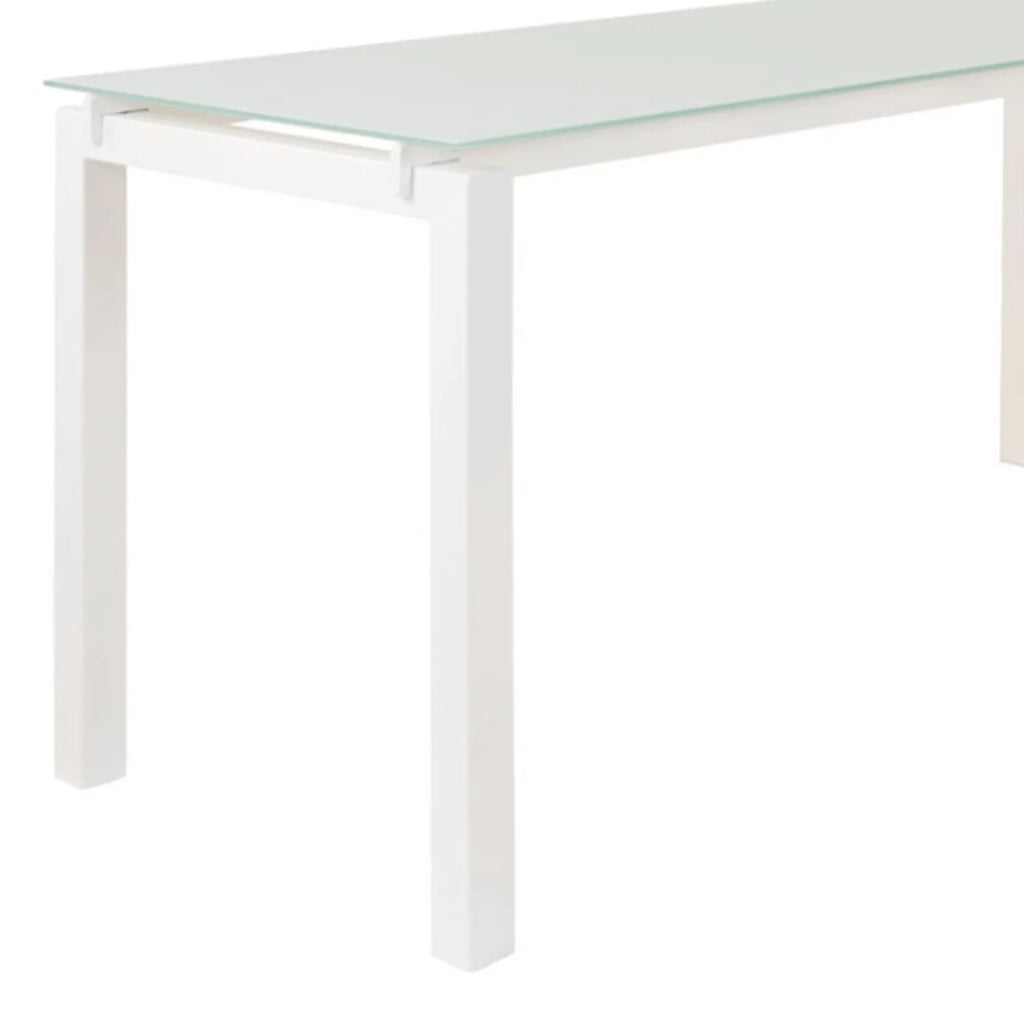 L Shape Desk with Frosted Glass Top W90775