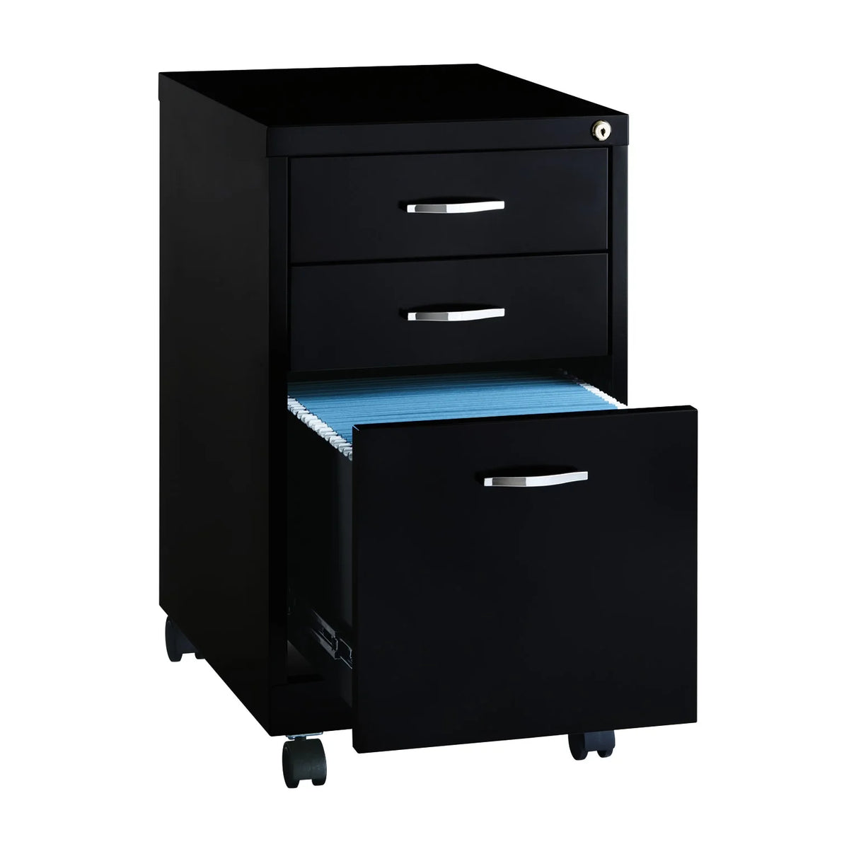 Black 3-Drawer Mobile File Cabinet U2223