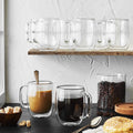 8pc Double Wall Coffee Glass Mug Set Y48654