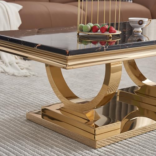 Marble Console Table with Stainless Steel Base F396