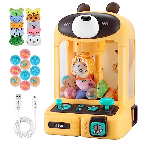 Claw Machine with Plush Toys Adjustable Sounds and Music Pink G447560