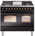 40 Dual Fuel Propane Gas Range in Black with Bronze Trim R43613