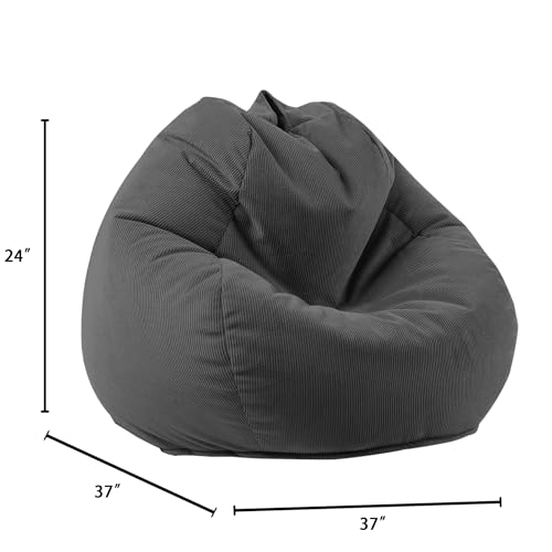 Black Memory Foam Bean Bag Chair with Handle I463857