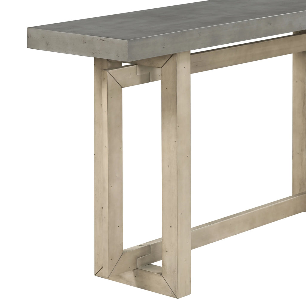 Contemporary Concrete Wood Top Console Table H8541