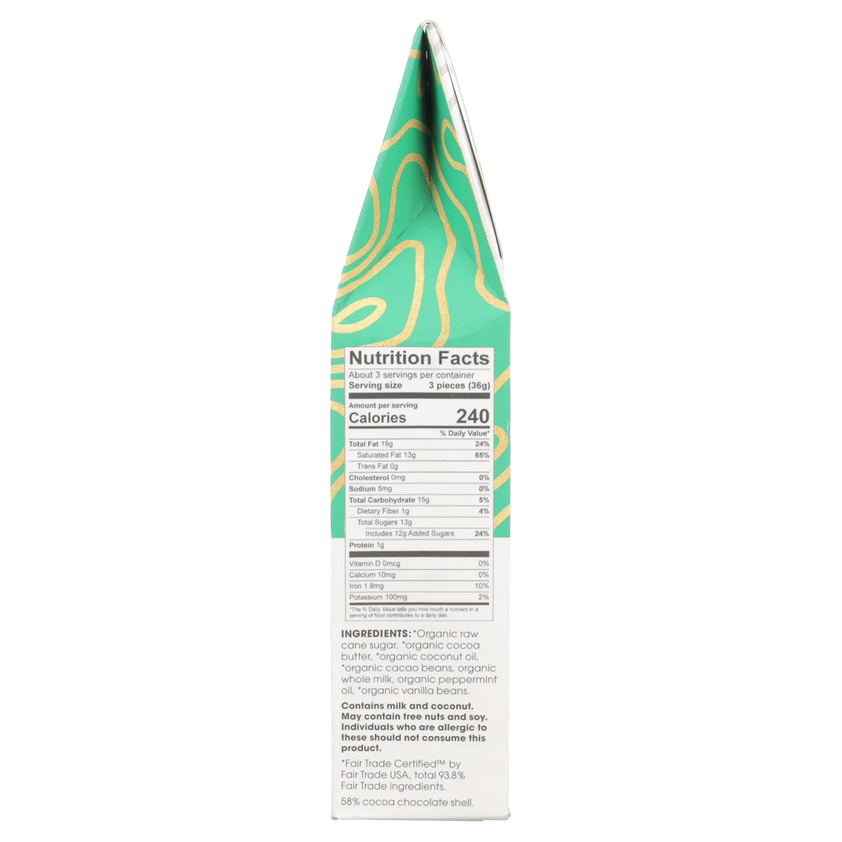 Mint Creme Organic Chocolate Truffles 10 Ct. Pack Of 8 I8430