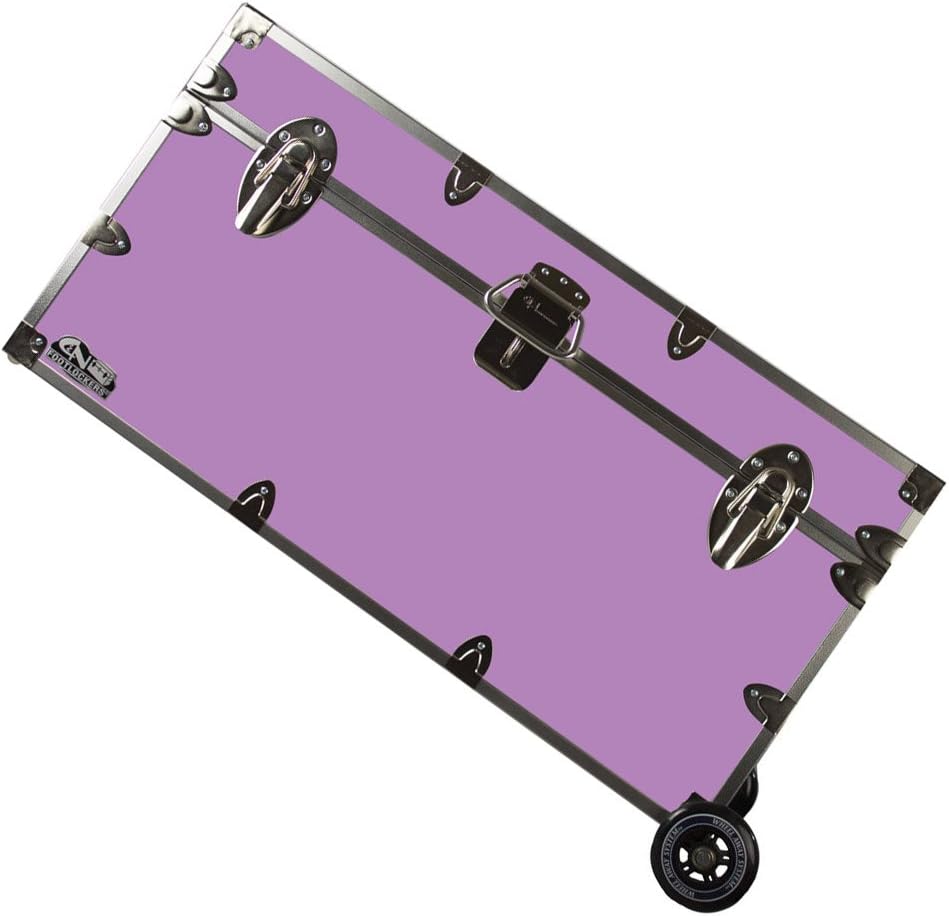 Lockable Trunk Footlocker with Wheels 32 x 18 x 16.5 Inches K53429
