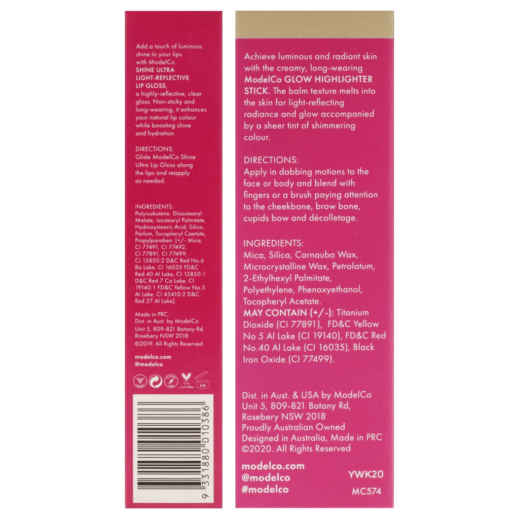 Highlighter Stick and Lip Gloss Kit, 2 Pc Q950231