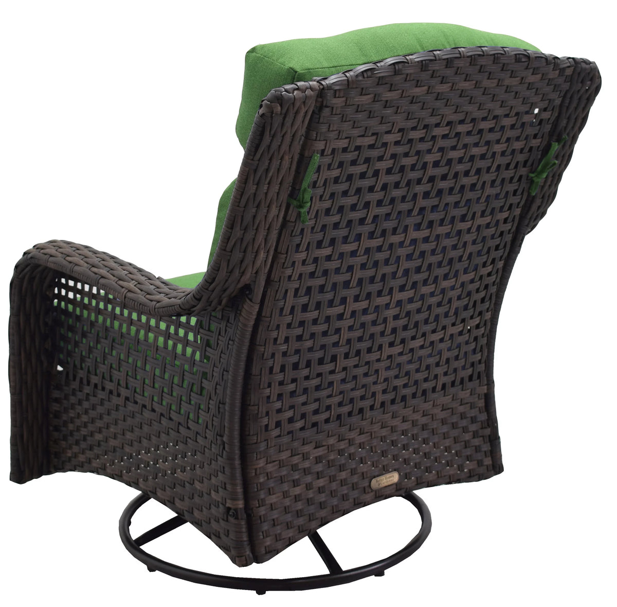 4-Piece Green Outdoor Wicker Swivel Chair Conversation Set X7637