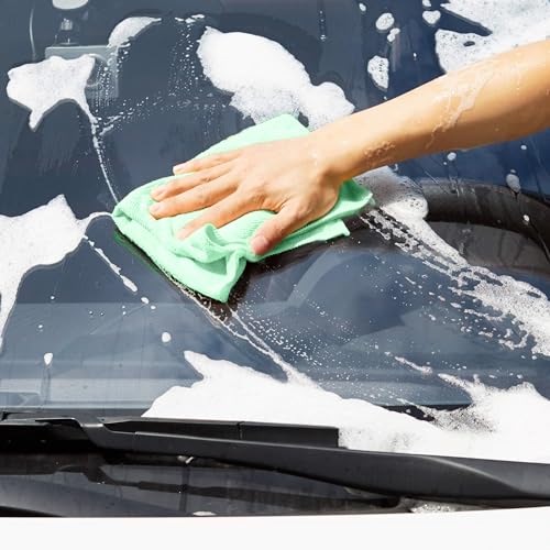 Microfiber Cleaning Cloths, Pack of 24, Blue/White/Yellow J520