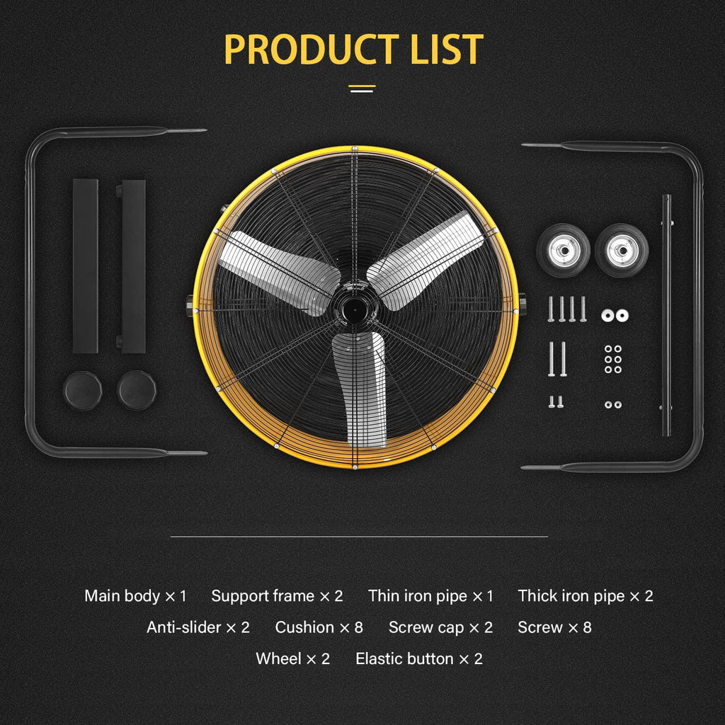 36 inch 3 Speed Metal Industrial Drum Fan K239819
