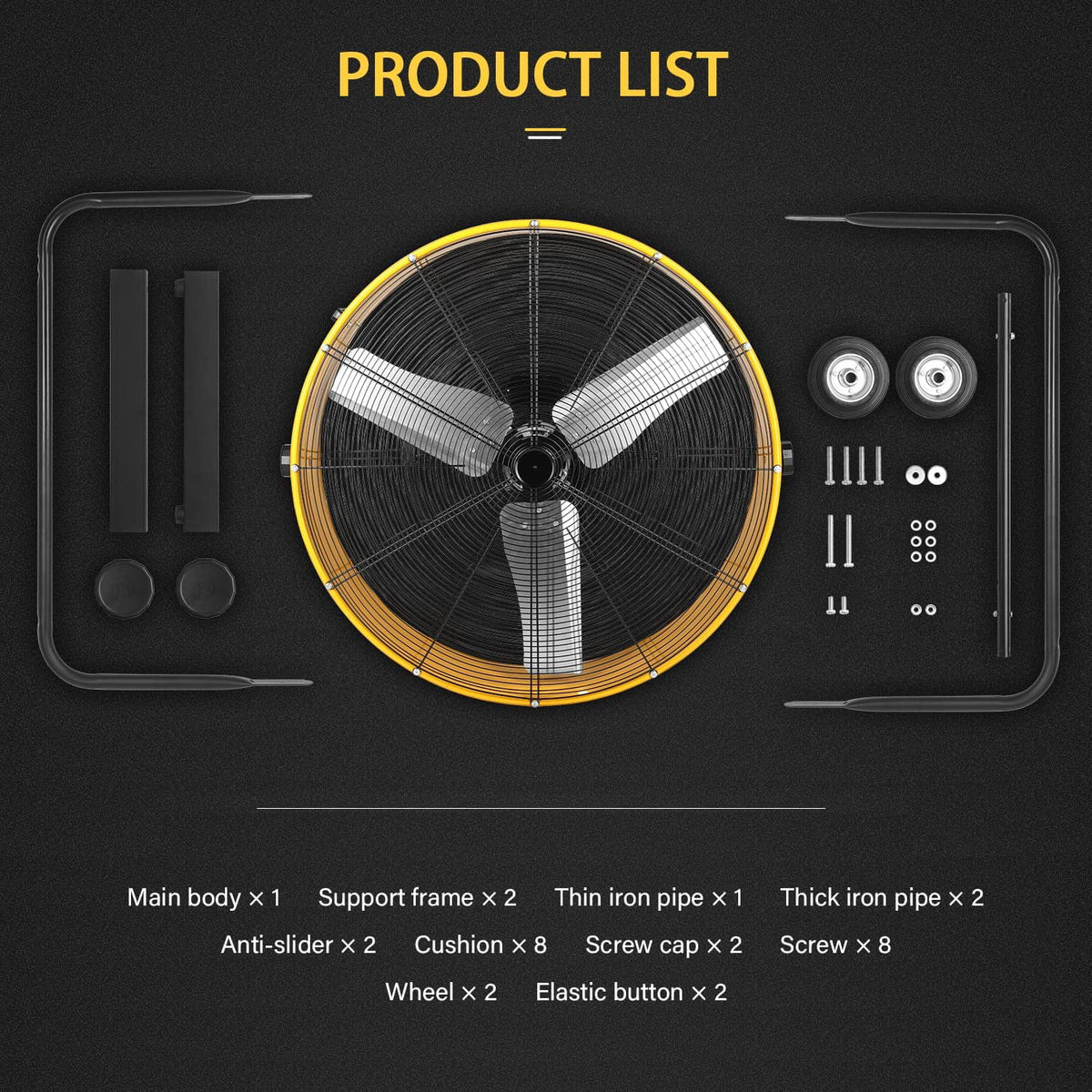 36 inch 3 Speed Metal Industrial Drum Fan K239819