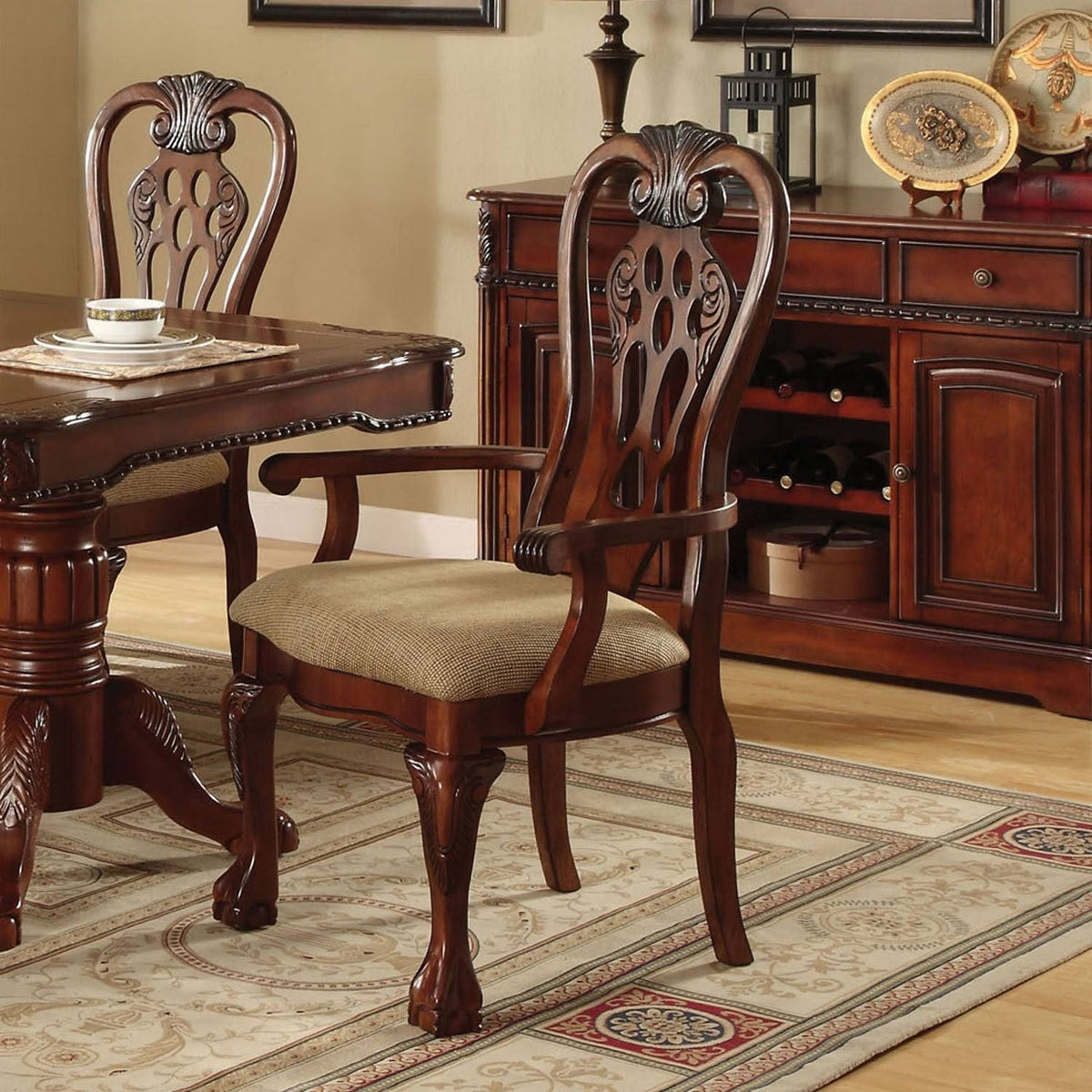 Cherry Arm Chair Set of 2 P21904