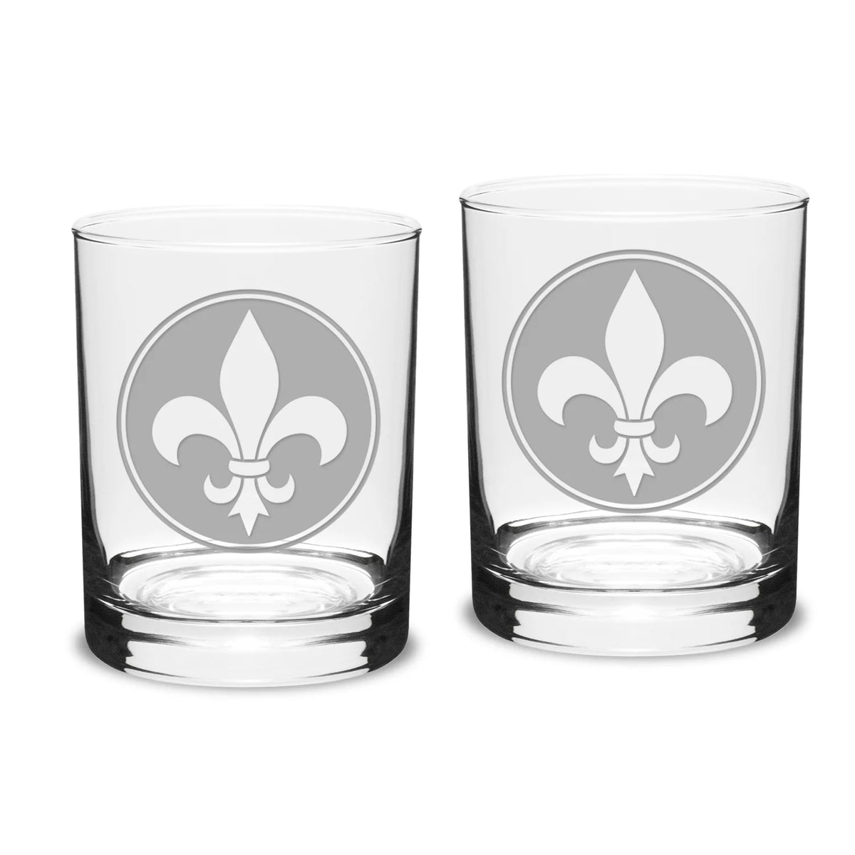 Deep Etched Classic Double Old Fashion Glass G310055
