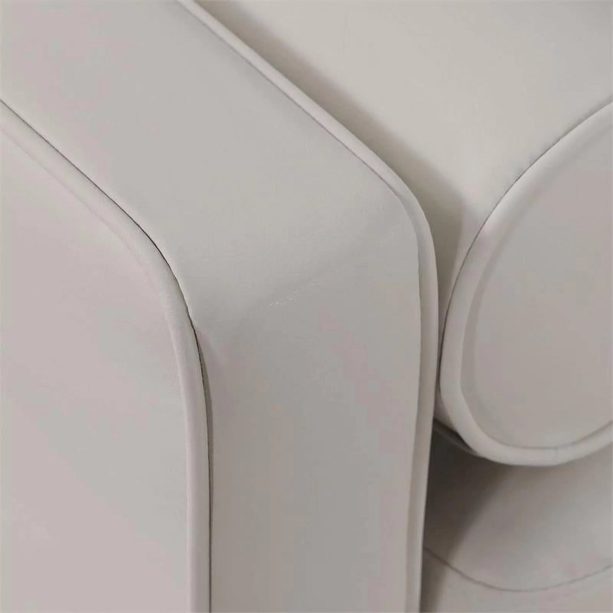 Faux Leather Sofa with USB Port in Ivory L6656