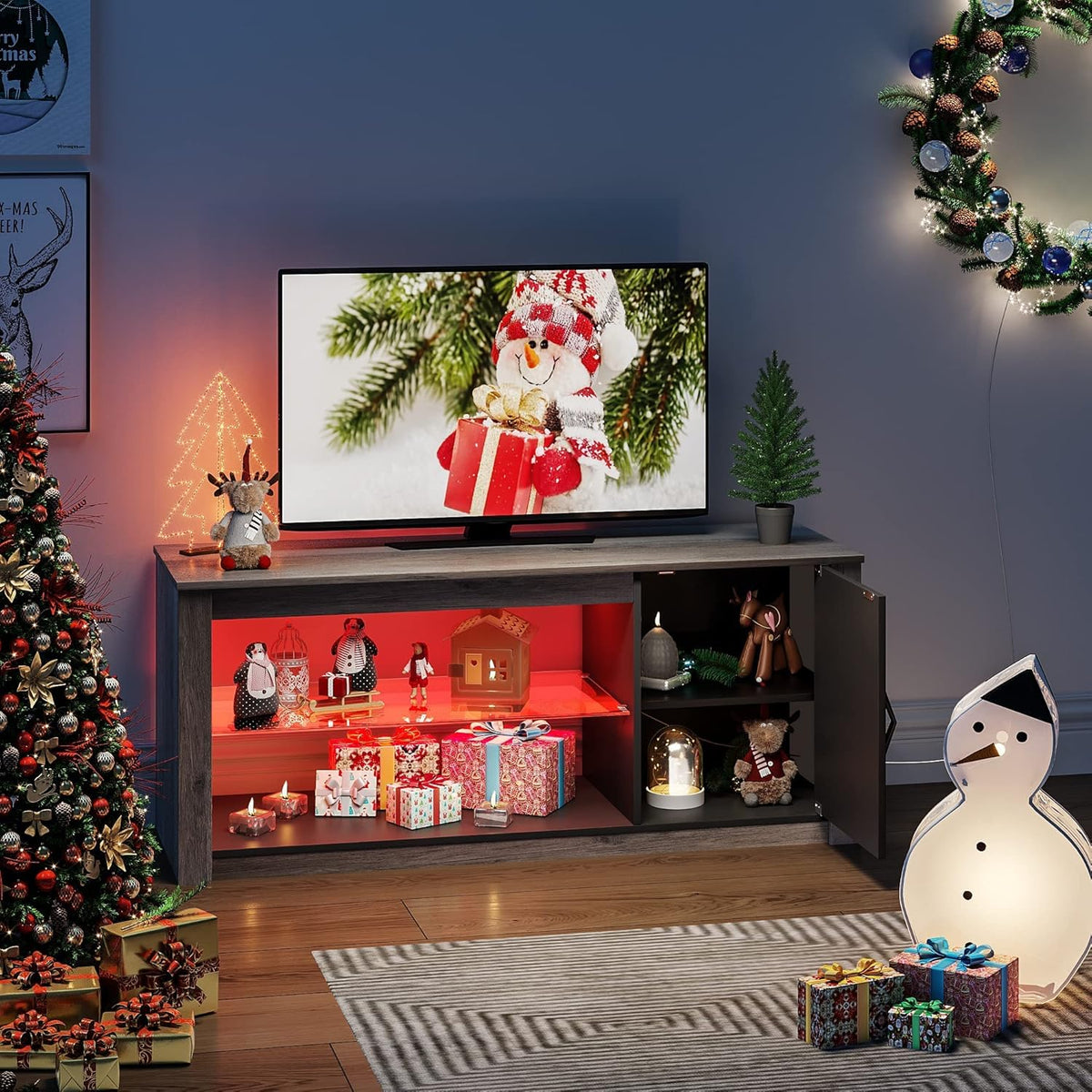 Rustic Brown 42 Inch TV Stand with LED X3857